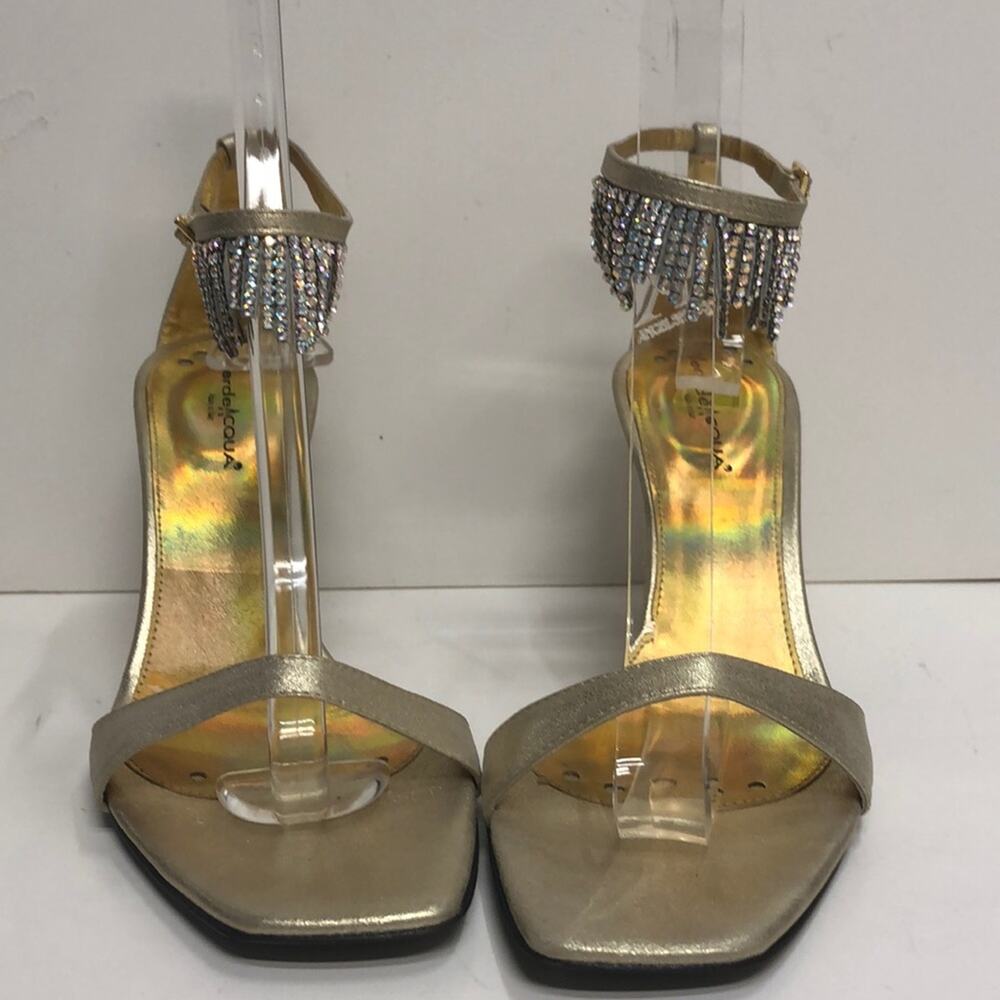 Verde Acqua Made in Italy Gold High Heel Sandal